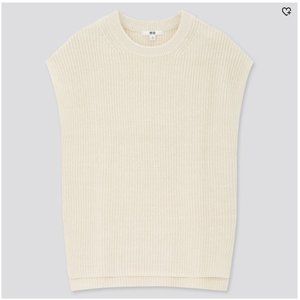 Uniqlo Cotton Blend Side Slit Sweater Vest